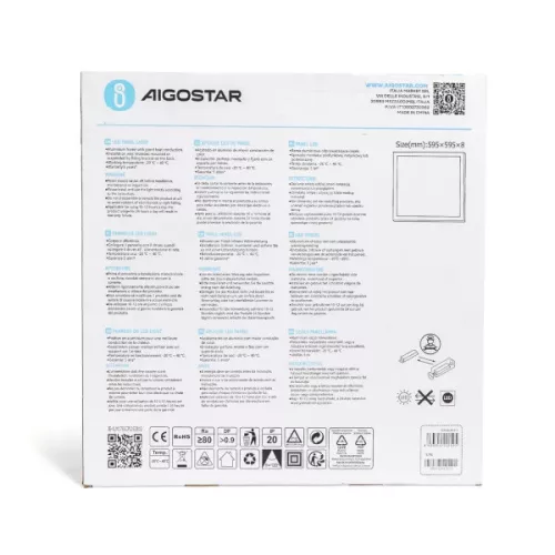 LED Panel 8mm vastag! 595x595 40W 3000K Aigostar  