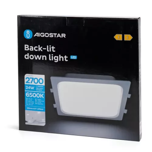 AIGOSTAR MINI LED PANEL NÉGYSZÖGLETES 24W HIDEG FEHÉR (FURAT:265-275mm)