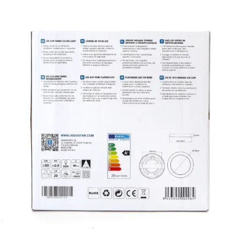 AIGOSTAR LEDES lámpa E5 20W kerek meleg fehér