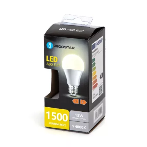 LED izzó A60 E27 15W 4000k