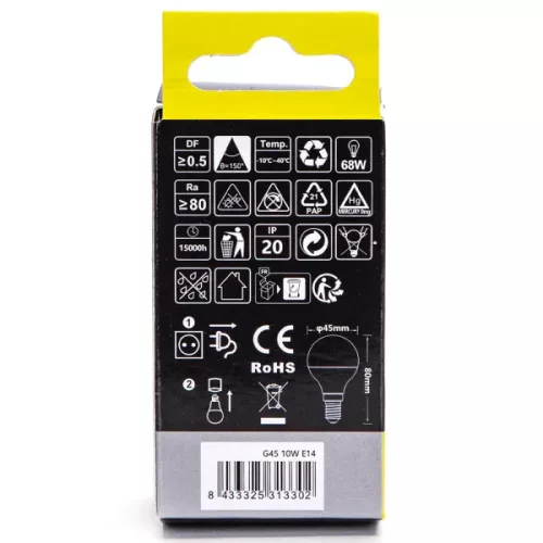 LED izzó G45 E14 10W 4000K
