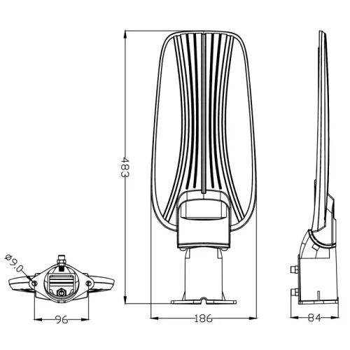 AIGOSTAR DOB LED vékony utcai lámpa 100W