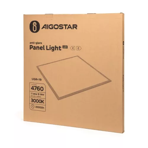 LED Panel 595x595 28W 3000K Aigostar Tükröződésmentes UGR<19 BACKLITE