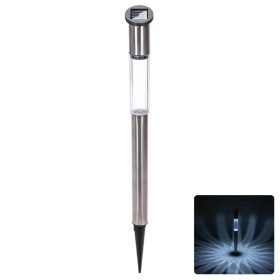   LED napelemes hangulatvilágítás, rozsdamentes acél, magas oszlop, 6500K