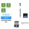 LED napelemes hangulatvilágítás, rozsdamentes acél, magas oszlop, 6500K