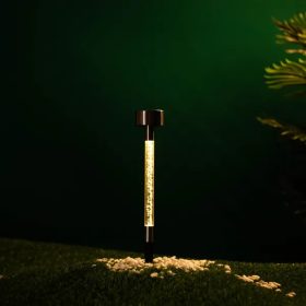   LED napelemes hangulatvilágítás, rozsdamentes acél buborékpálcika, talajba épített 2700K