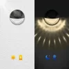 AIGOSTAR LED napelemes oldalfali kültéri lámpatest fekete  2W RGB