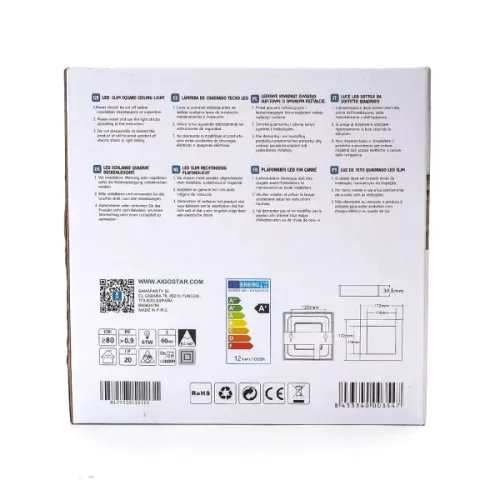 Led lámpa  E5 12W négyszögletes természetes fehér