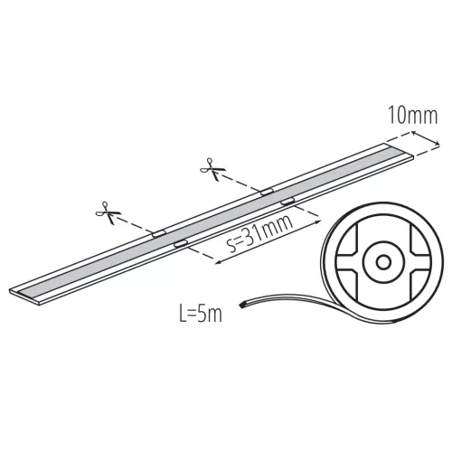 Led szalag COB RGB 24V 15W/m IP65 vízálló 5m