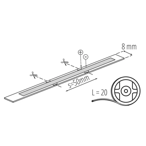Led szalag COB LONG 20m 24V meleg fehér 7,5W/m
