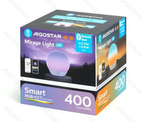 Bluetooth mesh intelligens délibáb lámpa 5,5 W RGB+CCT