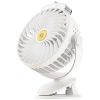 Hordozható, csíptetős ventilátor 6 hüvelyk, 3 lapát, 5 sebesség, 2400mAh, fehér