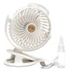 Hordozható, csíptetős ventilátor 6 hüvelyk, 3 lapát, 5 sebesség, 2400mAh, fehér