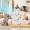 Hordozható, csíptetős ventilátor 6 hüvelyk, 3 lapát, 5 sebesség, 2400mAh, fehér