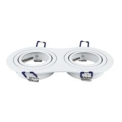   AIGOSTAR LED SPOT LÁMPA BEÉPÍTŐ KERET KEREK DUPLA M1030R-02 FEHÉR GU10 ÉS MR16-OS LED IZZÓKHOZ