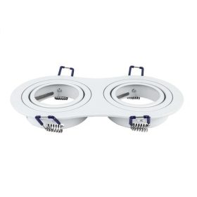   AIGOSTAR LED SPOT LÁMPA BEÉPÍTŐ KERET KEREK DUPLA M1030R-02 FEHÉR GU10 ÉS MR16-OS LED IZZÓKHOZ