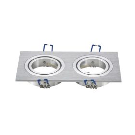   LED spot lámpa beépítő keret szögletes M1030S-02 ezüst GU10 és MR16-os LED izzókhoz