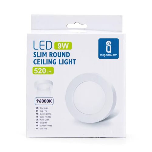 AIGOSTAR LEDES lámpa E6 kerek 9W Hideg fehér