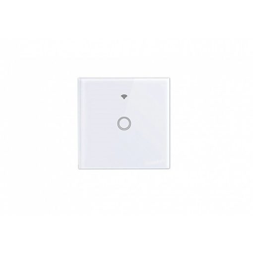 Fehér üveg 1 körös WIFI-s érintő villanykapcsoló
