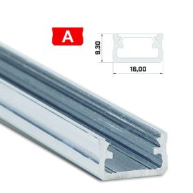   Led profil led szalagokhoz Standard natúr 1 méteres alumínium