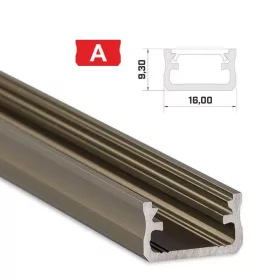   Led profil led szalagokhoz Standard bronz 2 méteres alumínium
