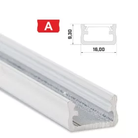   Led profil led szalagokhoz Standard fehér 2 méteres alumínium
