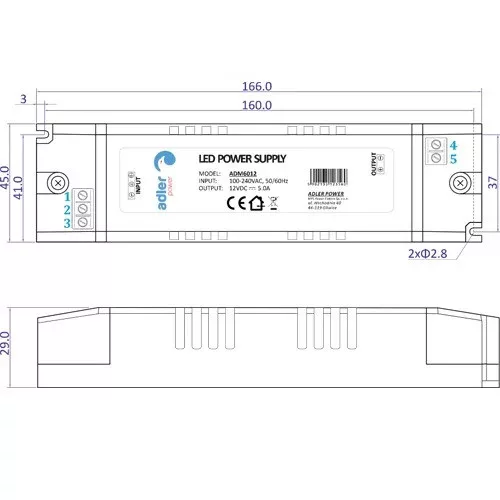 ADLER Led tápegység ADM-60-12 60W 12V