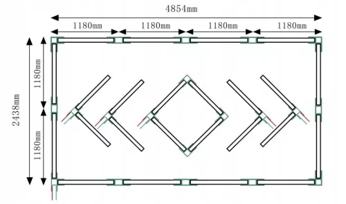 Hexagon LED Garázsvilágító, 210W 2430x4850mm, 6500K