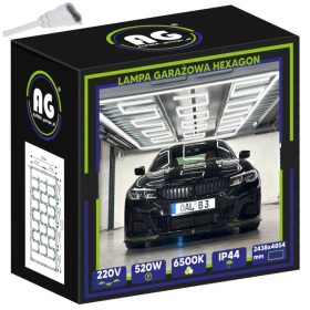 Hexagon LED Garázsvilágító, 520W 2438x4854mm, 6500K