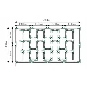 Hexagon LED Garázsvilágító, 520W 2438x4854mm, 6500K