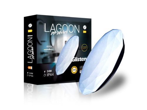 Lagoon Glisten 24W-os ø390mm kerek natúr fehér mennyezeti lámpa IP44-es védettségű