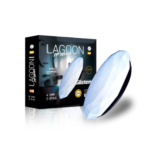 Lagoon Glisten 24W-os ø390mm kerek natúr fehér mennyezeti lámpa IP44-es védettségű