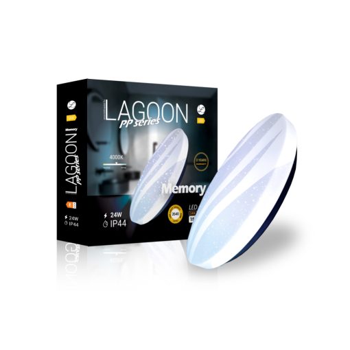 Lagoon Memory 24W-os ø390mm kerek natúr fehér mennyezeti lámpa IP44 