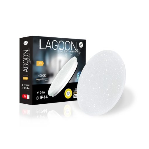 Lagoon Skinande 24 W-os ø320 mm kerek natúr fehér mennyezeti lámpa IP44