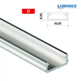   Led profil led szalagokhoz általános U alakú natúr 1 méteres alumínium