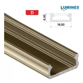   Led profil led szalagokhoz általános U alakú bronz 2 méteres alumínium