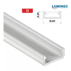   Led profil led szalagokhoz általános U alakú fehér 2 méteres alumínium