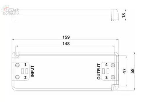 POS Led tápegység FTPC-20-12 20W DC 12V 1.6A