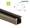 Led profil led szalagokhoz Beépíthető Mély bronz 1 méteres alumínium