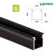 Led profil led szalagokhoz Beépíthető Mély fekete 1 méteres alumínium