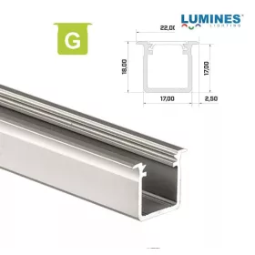   Led profil led szalagokhoz Beépíthető Mély ezüst 2 méteres alumínium