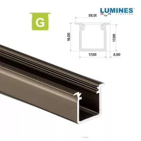   Led profil led szalagokhoz Beépíthető Mély bronz 2 méteres alumínium