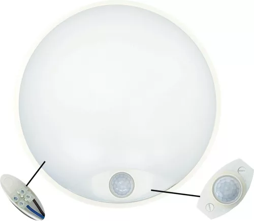 Kültéri LED lámpa  mozgásérzékelővel Greenlux DITA Kör Fehér keret 14W 4000K