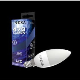 Inesa E14 5W 160° LED gyertya izzó 3000K G2 470Lm