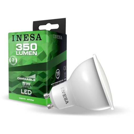 LED spot izzó GU10 5W 105° 3000K G3 350Lm meleg fehér dimmelhető