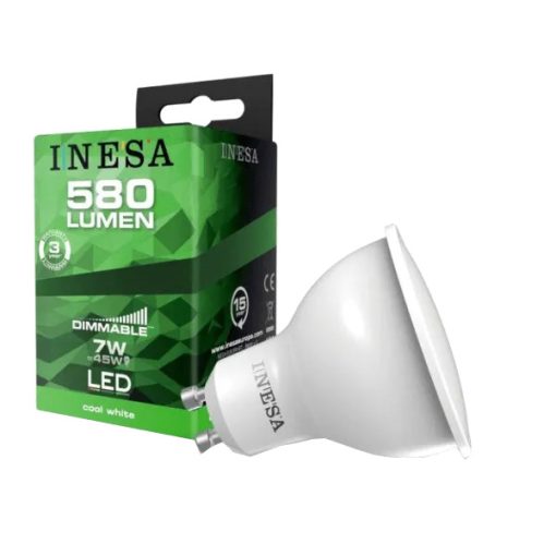 LED izzó GU10 7W 38° LED spot izzó 6500K G3 580Lm hideg fehér dimmelhető