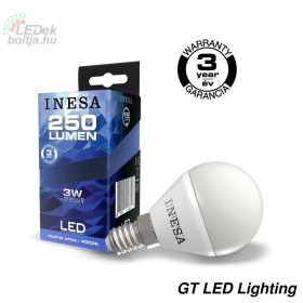LED izzó E14 3W 160° LED gömb izzó 4000K G3 250Lm