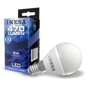 LED izzó E14 5W 160° LED gömb izzó 4000K G3 470Lm