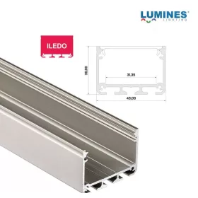   Led profil led szalagokhoz Széles Magas Ezüst 1 méteres alumínium