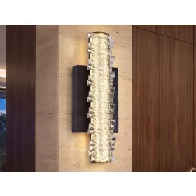 LED fali lámpa + távirányító 16 W fekete/ kristály 